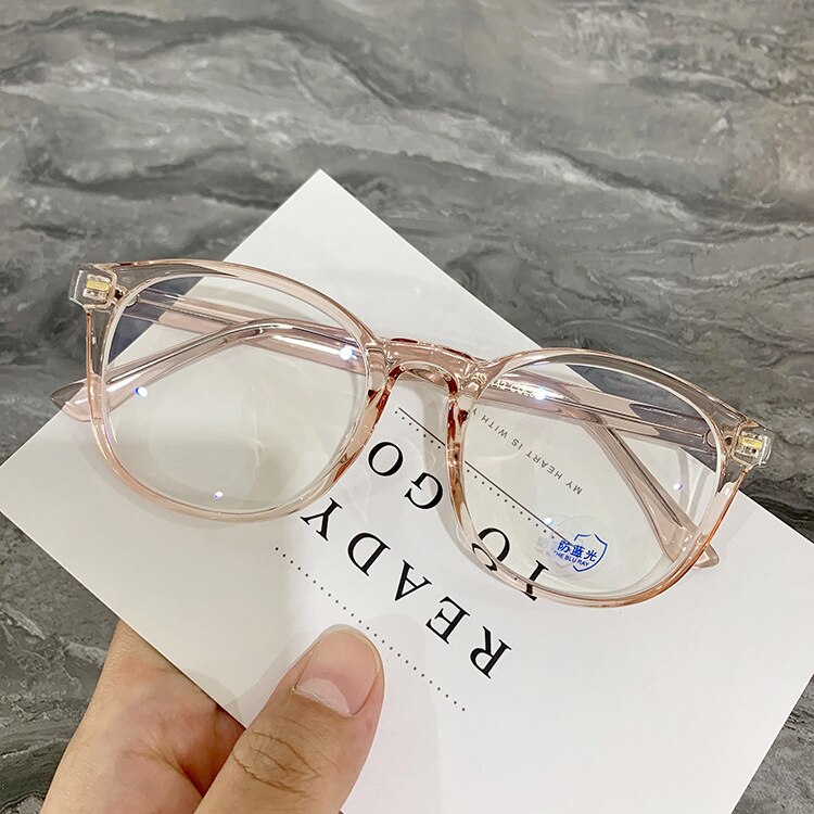 Oulylan Vintage Round Glasses Frame Women Men Blocking Blue Light Eyeglasses Computer Eye Glasses Clear Lens Optical Spectacles: Tea
