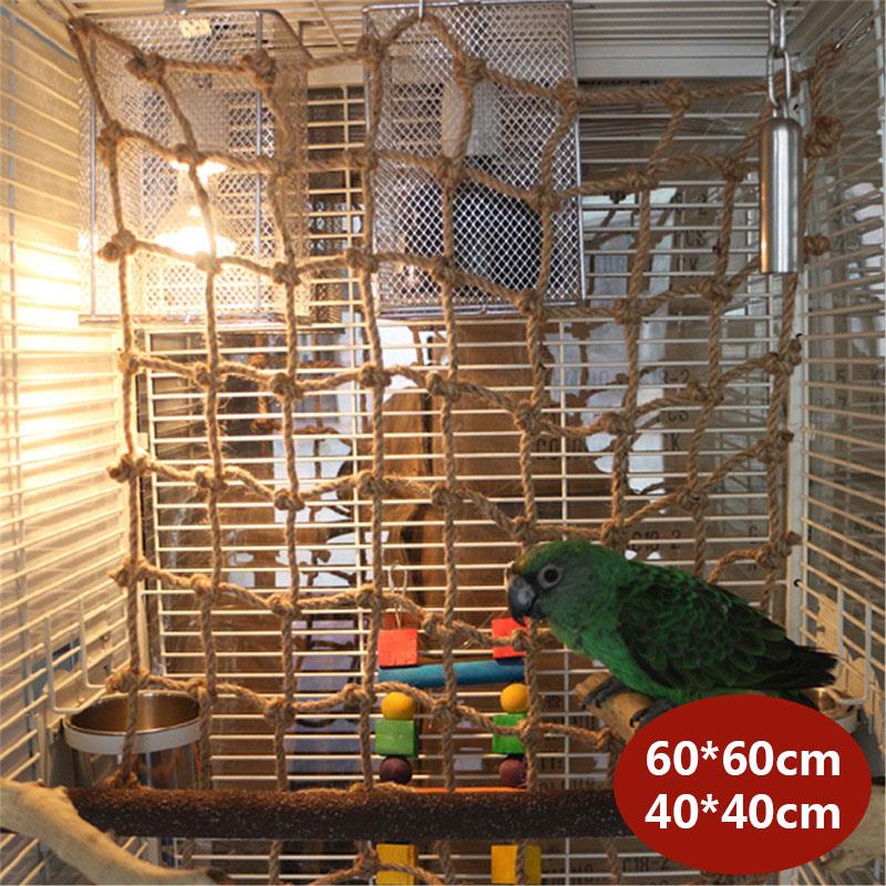 Hamp tau kjæledyr klatre nett papegøye klatre nett fugl klatre nett sving stige macaw hengekøye bur holdbar sterk delikat