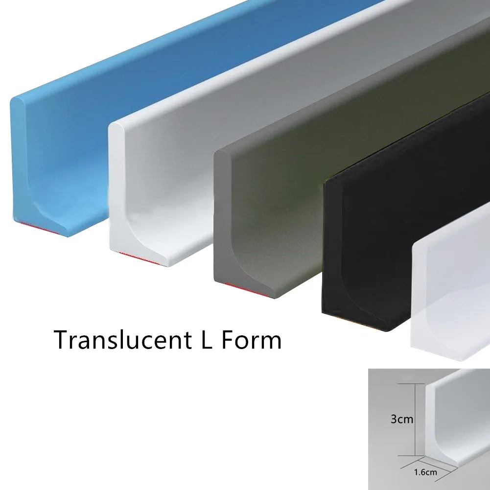 Tira de barreira de água para retenção de banheiro, 50/100/200/300cm, rolha de água para bacia, tira de retenção de água, barra de separação seca e molhada: Azul / 76mm