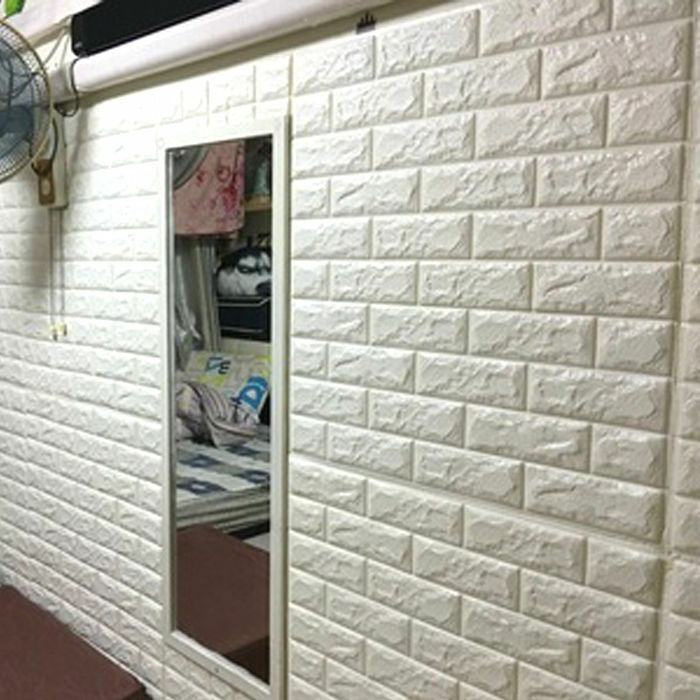 Hvid 3d mursten selvklæbende væg klistermærke blødt skum paneler tapet boligindretning kunst hvid mursten mønster pe skum væg klistermærker