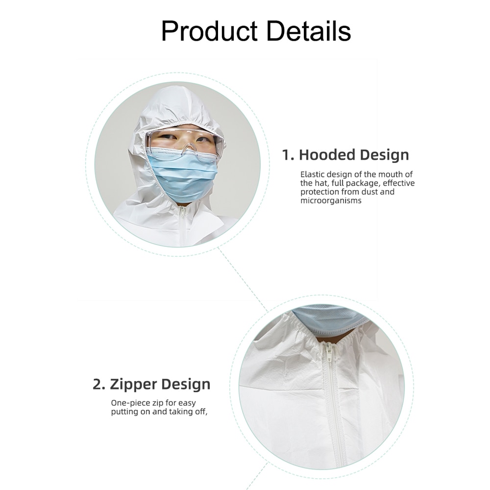 PPE Hazmat suit Protective Clothing suit Waterproof High Antibacterial Reusable Invasion Plastic Insulation Suit Washable