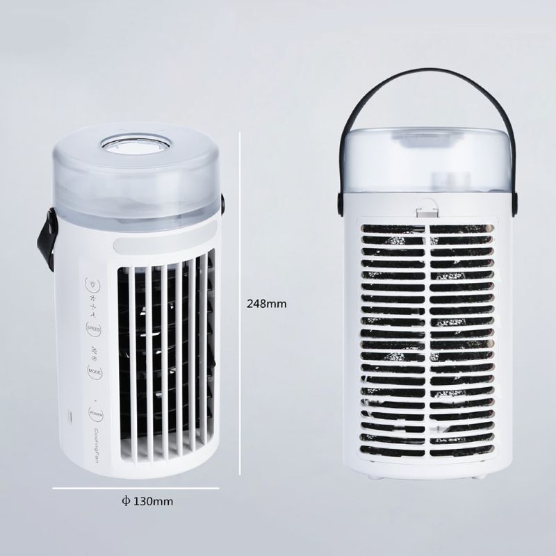 Mini Draagbare Airconditioner - Koeler Luchtbevochtiger Zuiveraar - Desktop Ventilator - Nachtlampje