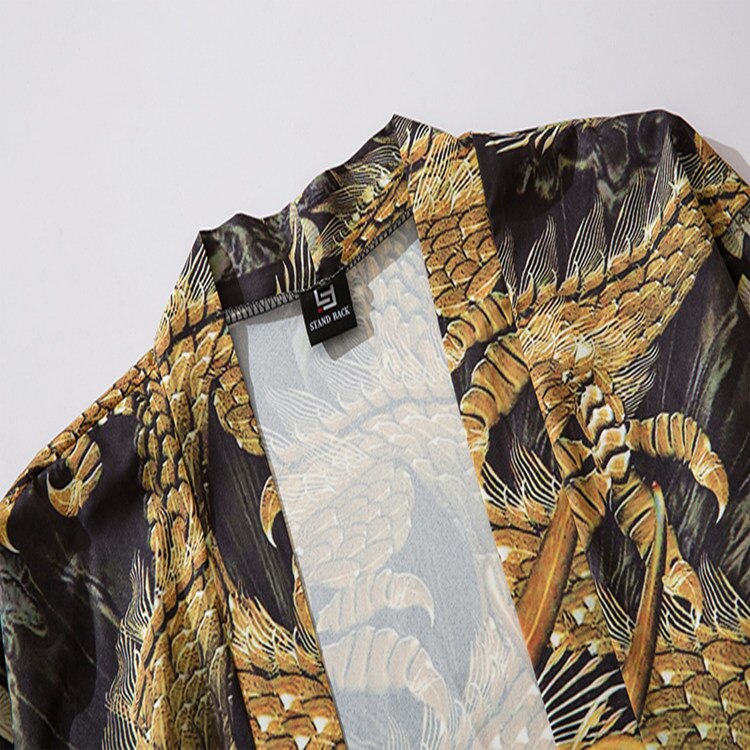 Oriental Japanese Traditional Costumes Men Samurai Kimono Haori Cardigan for Woman Chinese Dragon Summer Thin Jacket Beach Wear
