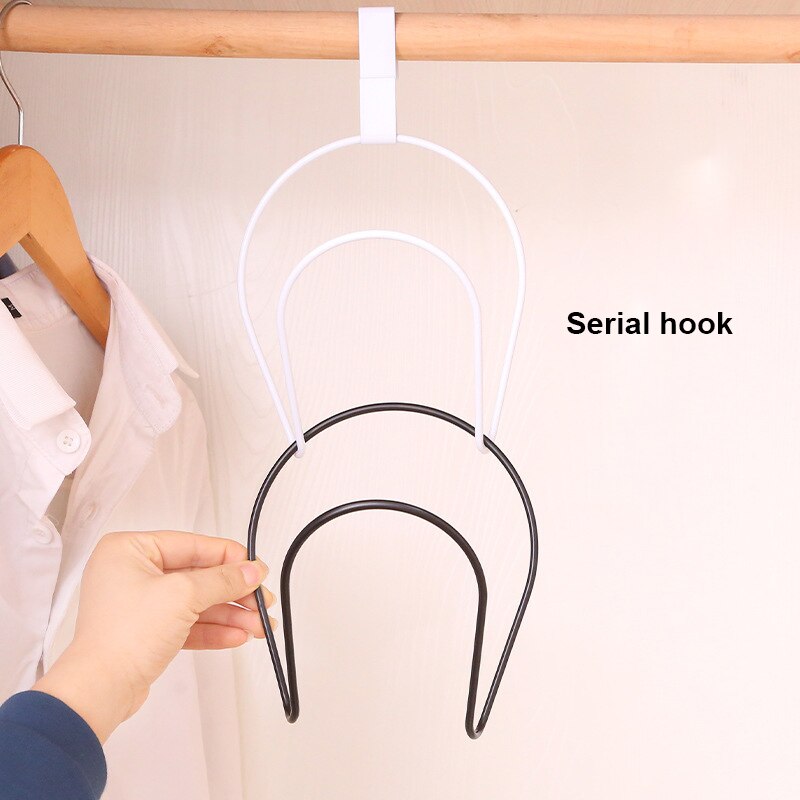 Porte-manteaux chapeau stockage chaîne crochet fer forgé porte crochet gratuit perforé portemanteau support mural écharpe sans couture