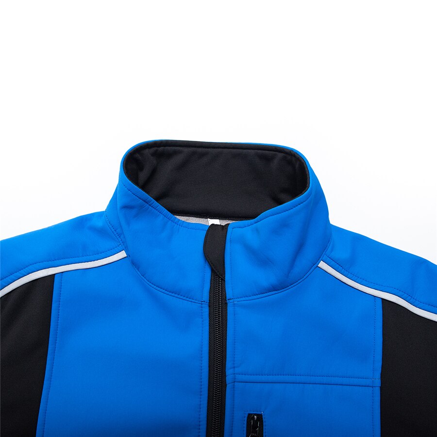Reflective Windproof Cycling Jacket Men Blue Waterproof Coat Fleece Windbreaker Mountain Bike Bicycle Clothing Roupa Ciclismo