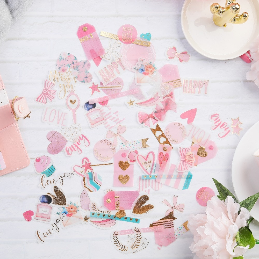KLJUYP 45pcs Miss you Vellum Stickers for Scrapbooking Happy Planner/Card Making/Journaling Project