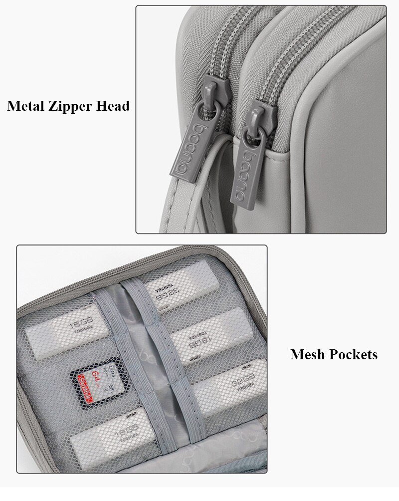 Dual PU Leather External Hard Disk Organizer Bag Single Layer 2.5 inches Hard Drive Protective Case Portable Power Bank Bag