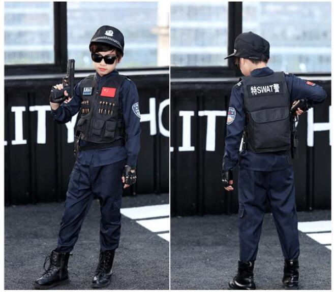 Party Outfit Jongen Politieman Gloednieuwe Cop Kinderen Kind Halloween Kostuum