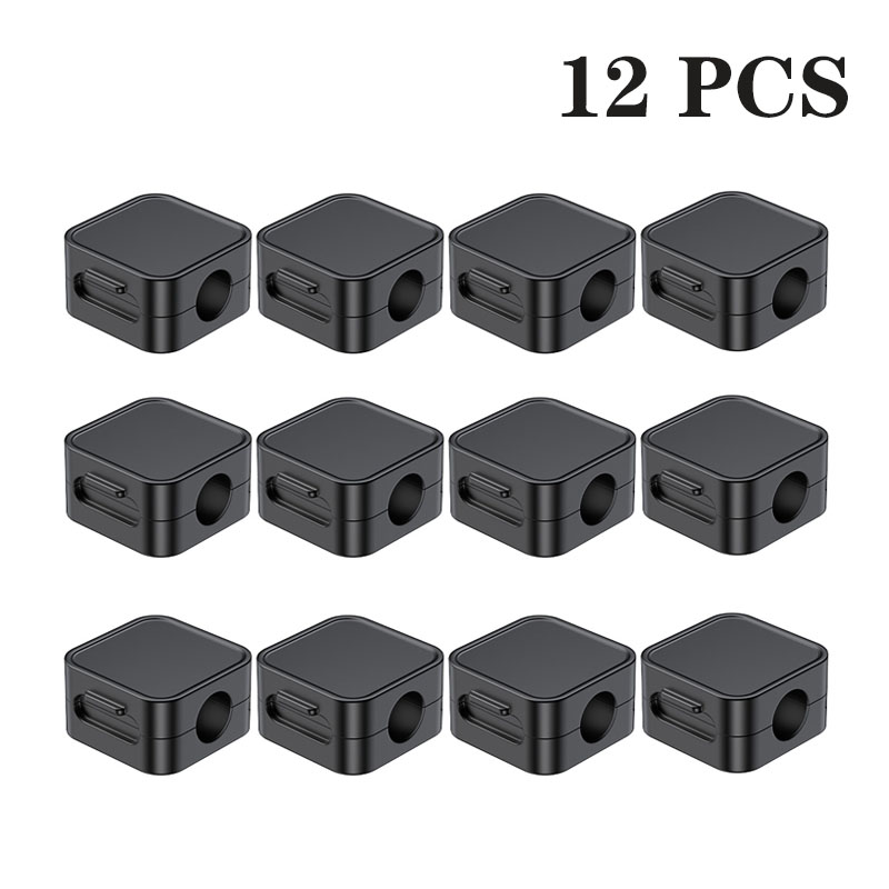 Rocoren Magnetic Cable Organizer Smooth Adjustable Cord Holder Magnet Desktop Cable Management Wire Protector Cable Clips Set: silver