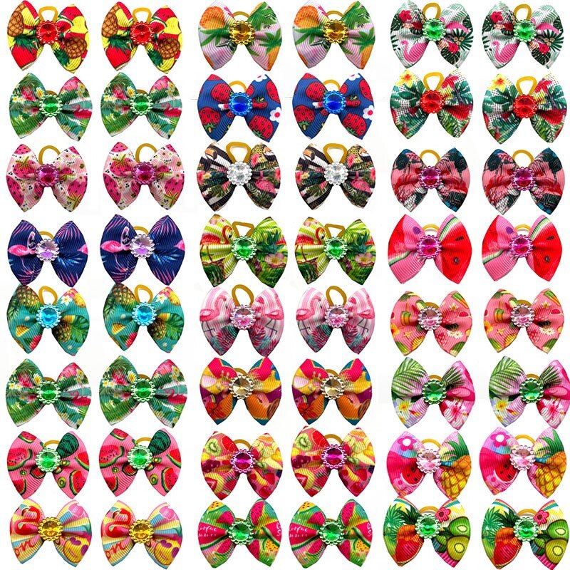 30/50Pcs Hond Haarelastiekjes Hond Haaraccessoires Elastiekje Hond Accessoires Kleine Hond Bows Honden Haar bows Dierbenodigdheden