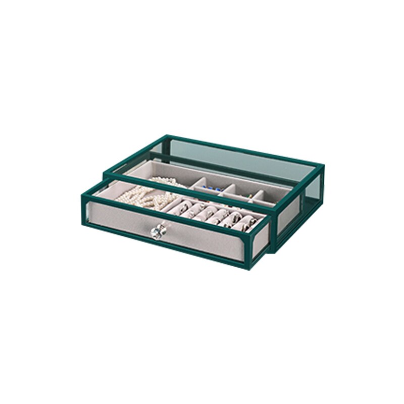 JOYBOS Storage Box Large-Capacity Dressing Table Glass Drawer Cosmetics Skin Care Products Dust-Proof Storage Rack With Lid JX22: StyleI