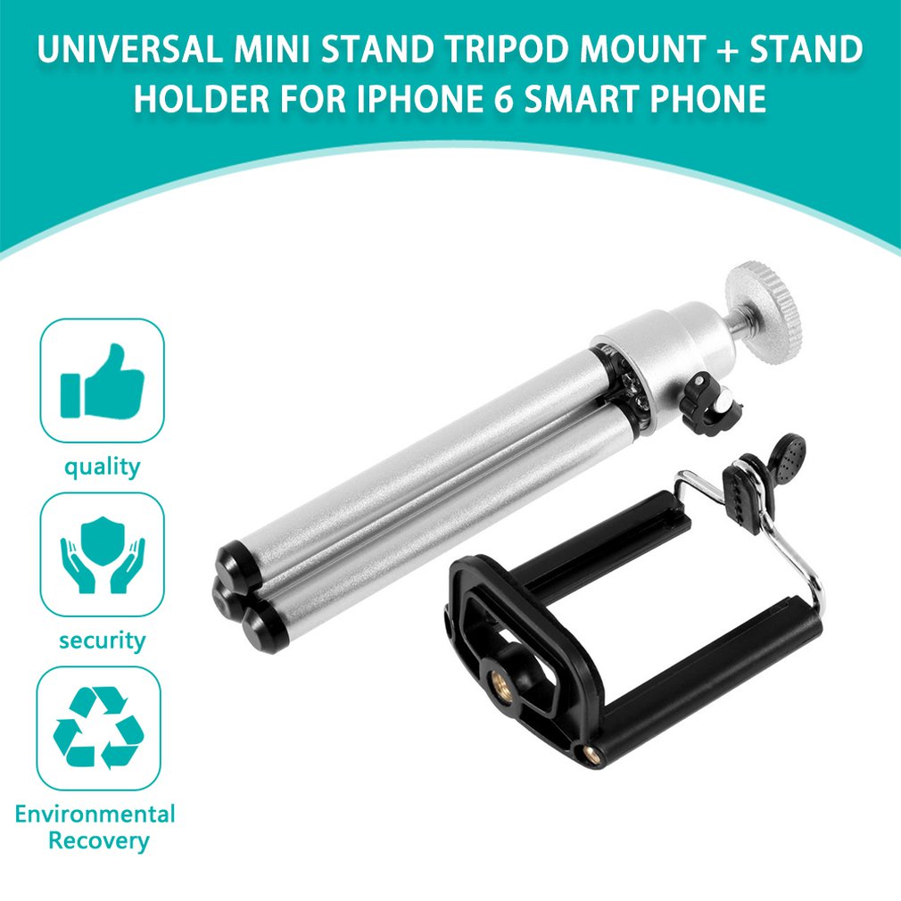 Bærbar 360 drejelig super let universal mini stativ stativ montering mobiltelefon holder til iphone 7 7s plus 6 6s