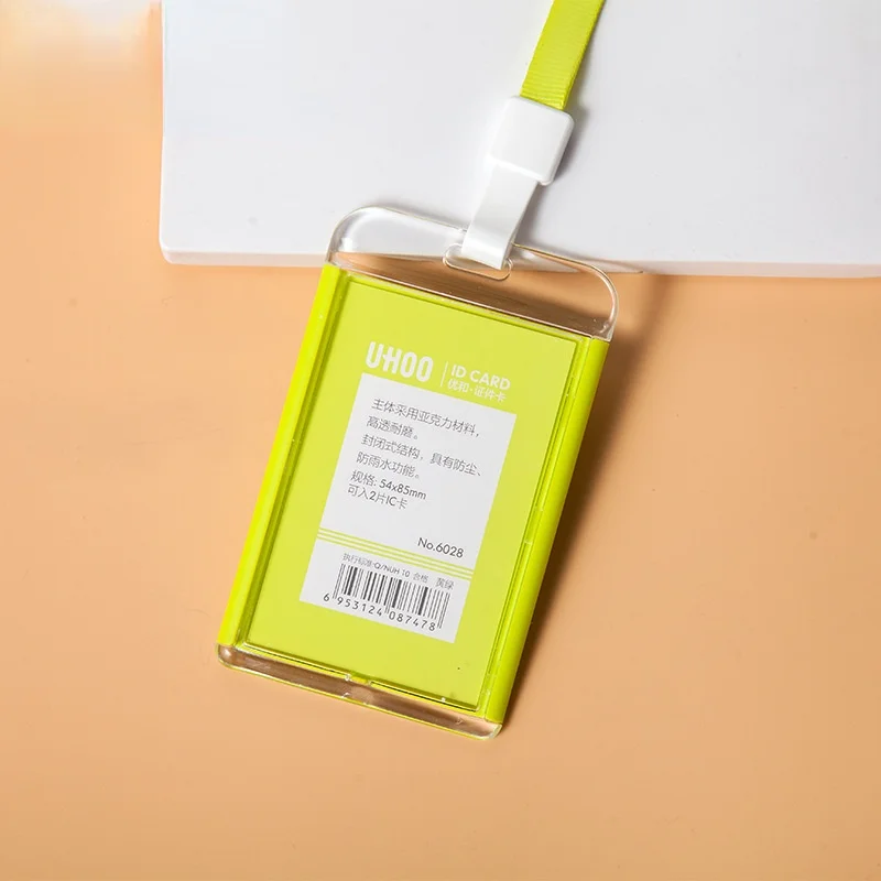 1 PCS Staff Employees ID Card Clear Pass Name Work Card Cover Case Sleeve with Lanyard Transparent Work Card Badge Holder Office