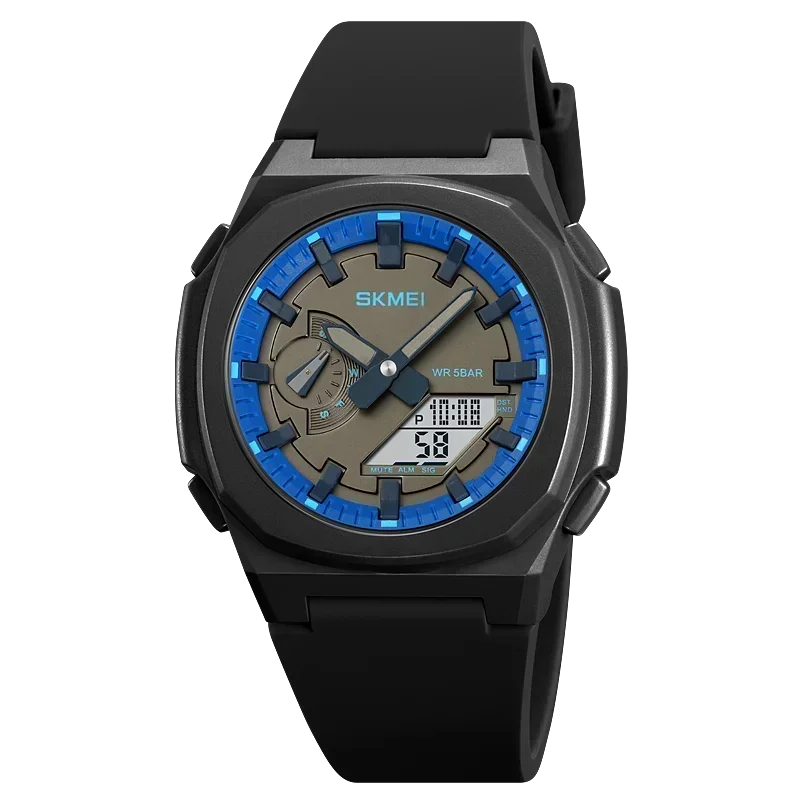 SKMEI 2091 5 Alarme Datum Uhr reloj hombre mit Japan Digital Bewegung Sport Uhren Wasserdicht Männer Countdown Chrono Armbanduhr: Braun