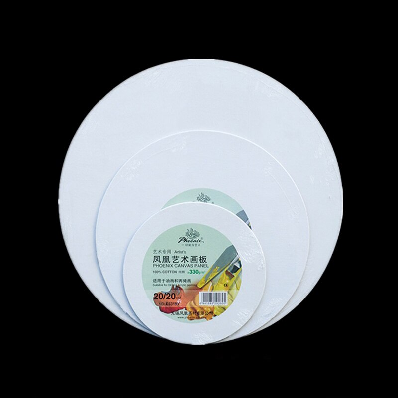 PHOENIX Canvas Panel Pure Cotton Drawing Board Oil Acrylic Painting Square Rectangle Round Oval Shape