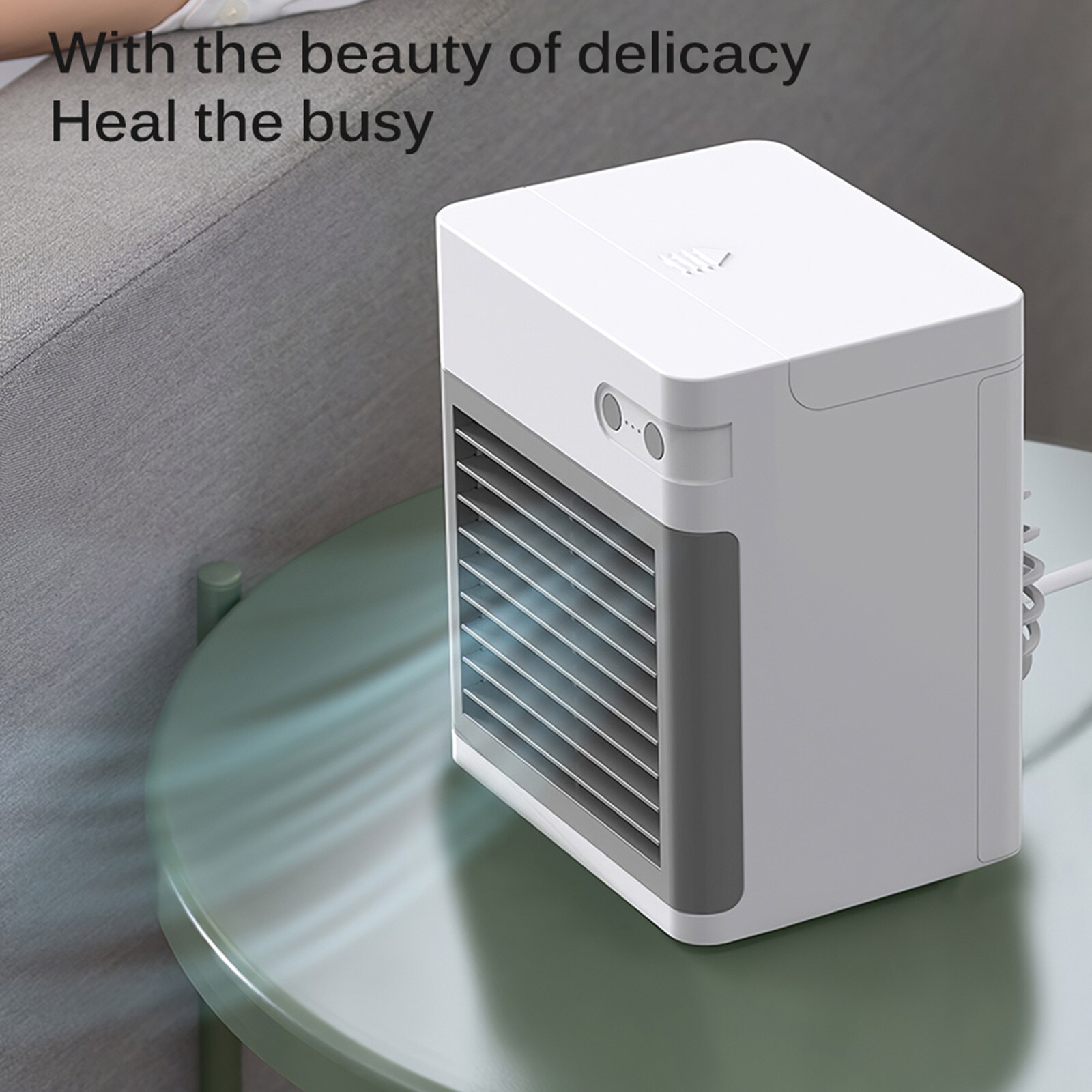 Air Cooler Ultra Cordless LED USB Charging Desktop Air Conditioning Humidifier Personal Space Cooler Fan Air Conditioner