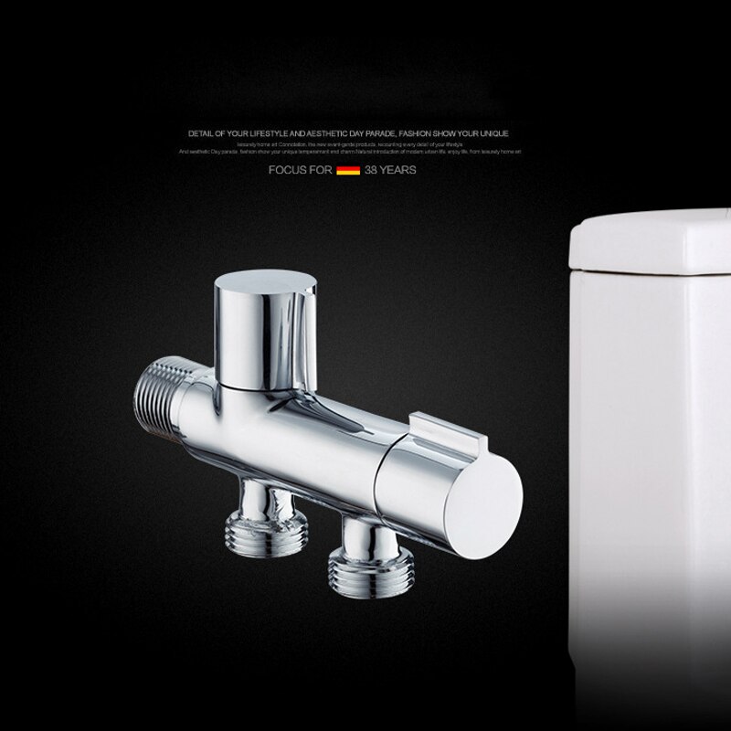 Badeværelse vinkelventil kobber dobbelt udløbsventil  g1/2 til brusehoved toiletvask bassin vandvarmer bidet sprøjte vinkelventil