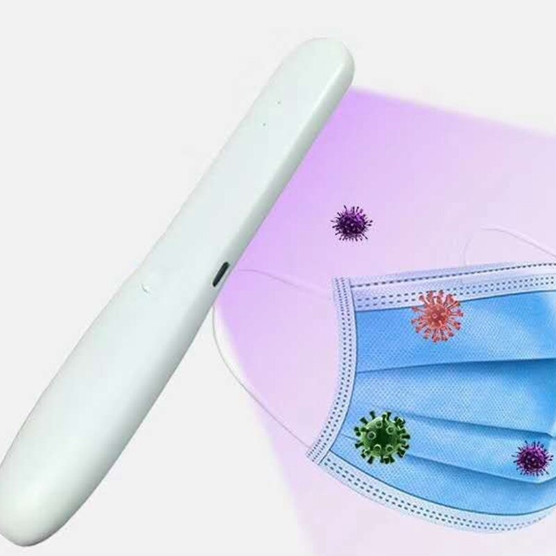 Lámpara portátil de desinfección UV de 260nm, luz de desinfección ultravioleta de carga USB LED de mano para viaje en casa
