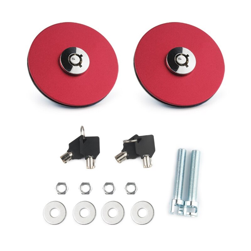 Auto Universele Motor Hood Cover Lock Key Pin Kit Quick Klink Release Aluminiumlegering Motorkappen Klink: red