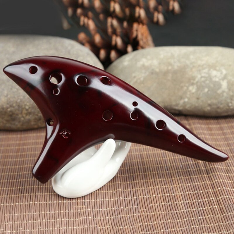 12 Twaalf Gaten Rijst Brandende Ocarina Alto C Tuning Beginner Onderwijs Ocarina: Red