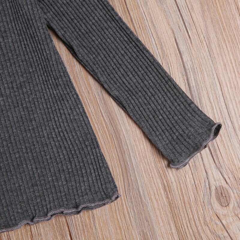 Wallarenear 1-6 jaar peuter babymeisje kindertopjes effen kleur opstaande kraag lange mouwen trui blouse voor lente herfstkleding