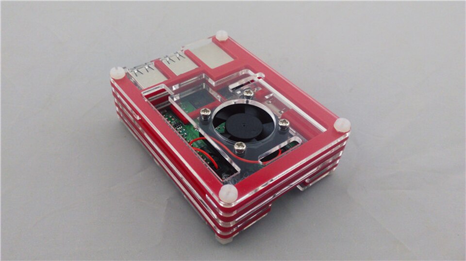 Carcasa Raspberry pi 3 Plus generación carcasa Raspberry pi 3B + 9 capas de acrílico: Rojo