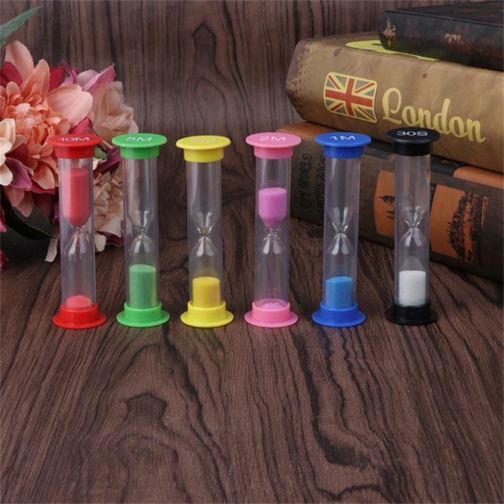 6Pcs Kid 6 Kleuren Klaslokaal Spel Zand Klok Timer Zandloper Zandloper Home Decor Voor Kinderen School Onderwijs Suppies