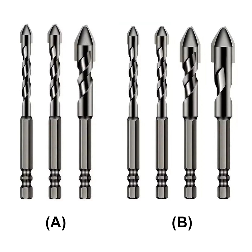 Brocas giratorias excéntricas de alta resistencia, juegos de brocas multifunción, 3/4 piezas, para madera, vidrio, azulejo y plástico