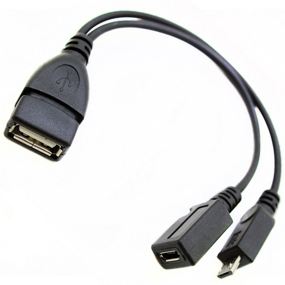 2 en 1 OTG Micro USB Host Power Y divisor adaptador USB a Micro 5 pines Cable macho hembra para Fire Tv 3 o 2a generación Fire Stick