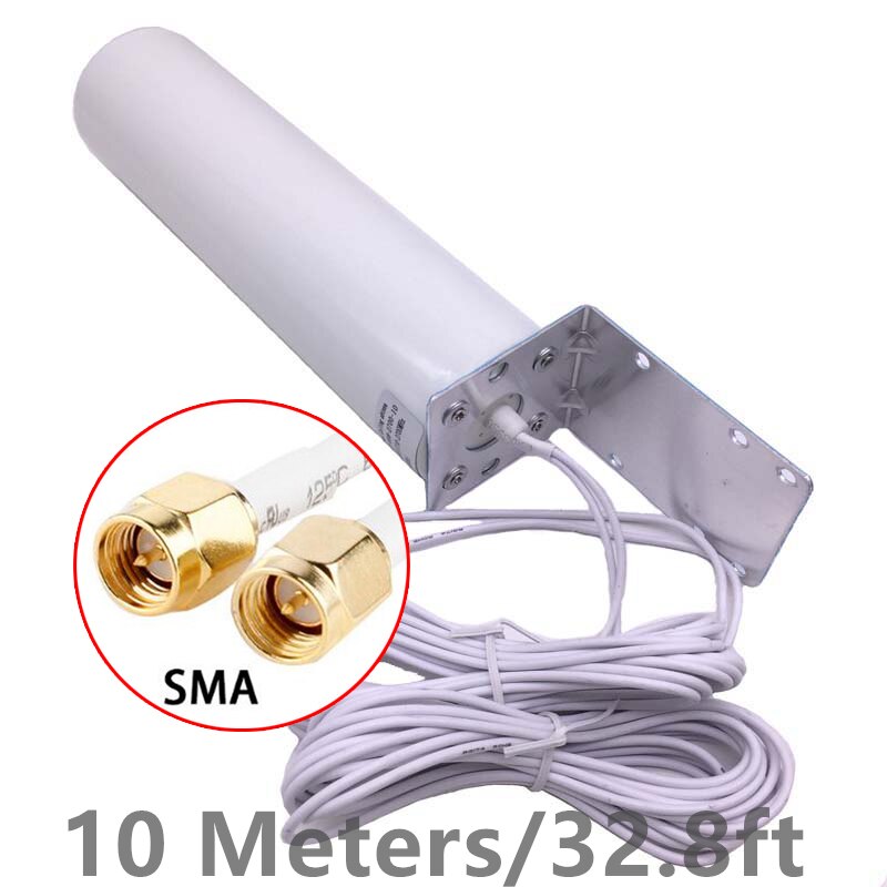 5m 10m wifi ekstern router antenne 4g lte sma 12 dbi omni antenne 3g ts9 dobbelt kabel crc 9 til huawei  b315 e8372 e3372 zte routere: 10m sma stik