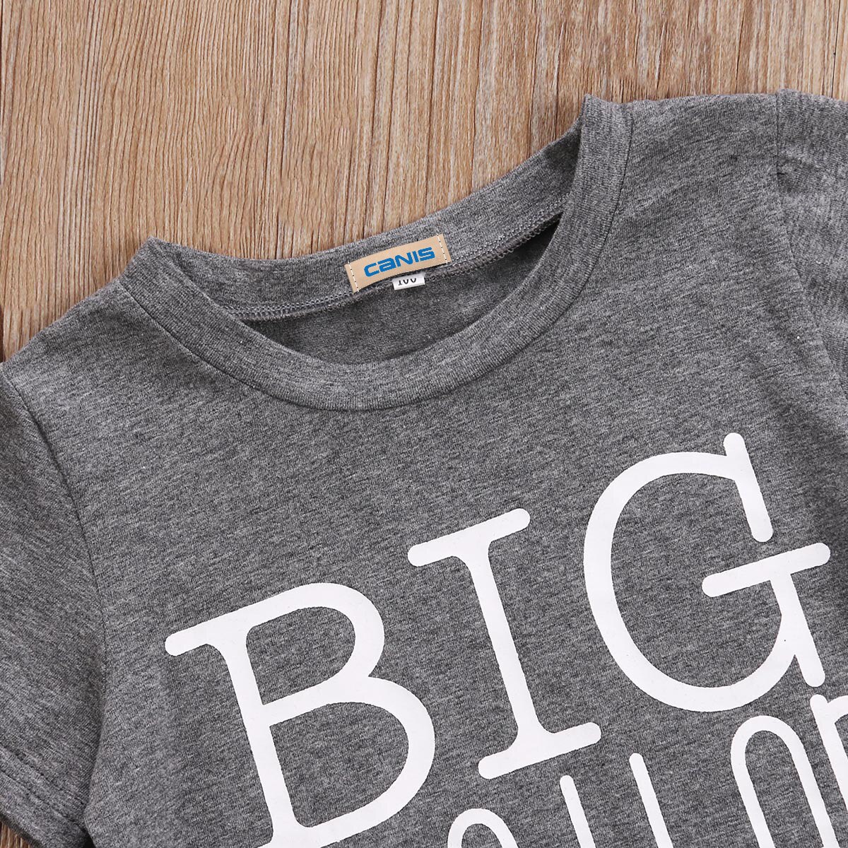 Children Gray Big Brother T Shirt Boys Summer Clothes Letter Printed Short Sleeve Cotton Tops Kids T shirts