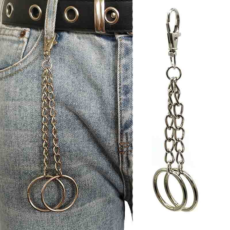 Straße Big Ring Anhänger Schlüssel Kette Rock Punk Hose Hipster Schlüssel Ketten Hose Jean Keychain HipHop Portachiavi Kpop Zubehör