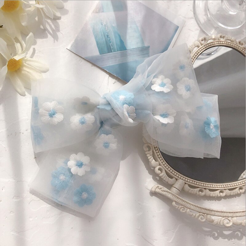 Hoofdtooi Side Clip Netto Rood Hetzelfde Boog Haarspeld Kant Clip Eenvoudige Haarspeld Haar Accessoires: blue