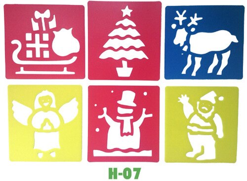 108 allerlei Figuren Schilderen Templates Voorschoolse Vroeg Onderwijs Tekening Tools Stencil voor Kids Air Brush/Spray voor Muur /venster: H-07 (6pcs)