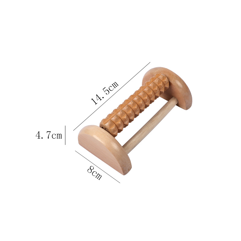 Wooden Foot Massager Roller Acupressure Relax Massage Pain Stress Relief Shiatsu Roller Feet Care Massager foot spa: Ivory