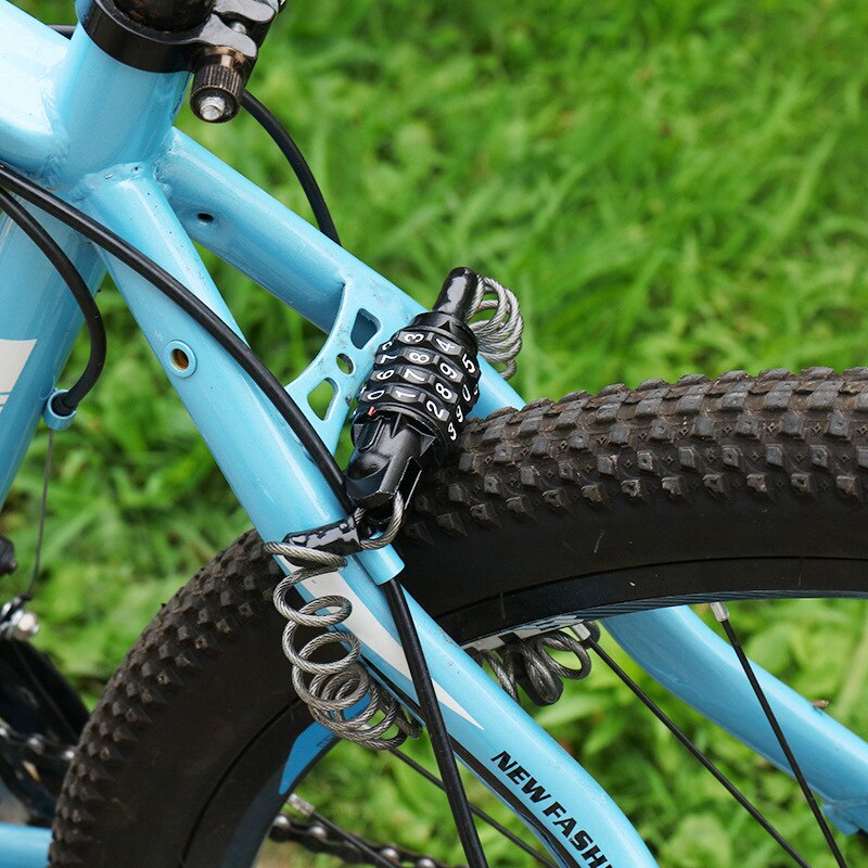 Bike 180cm Chains Blocks and anti-theft Cord Cable Lock Tough Security Coded Steel Wiring Bicycle Lock 4 Digit Code Combination
