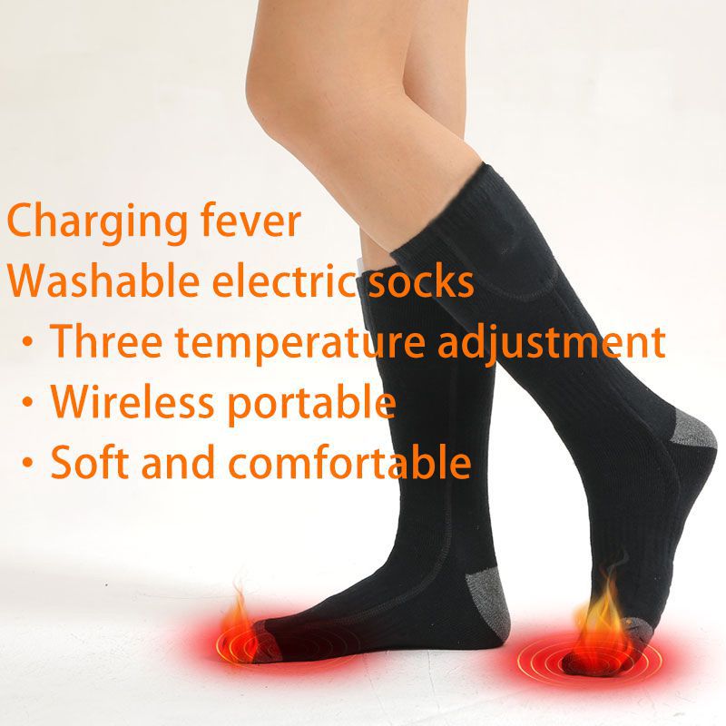 Electric Heated Socks - Unisex Knee-High - Rechargeable Lithium Battery - Remote Control - Skiing