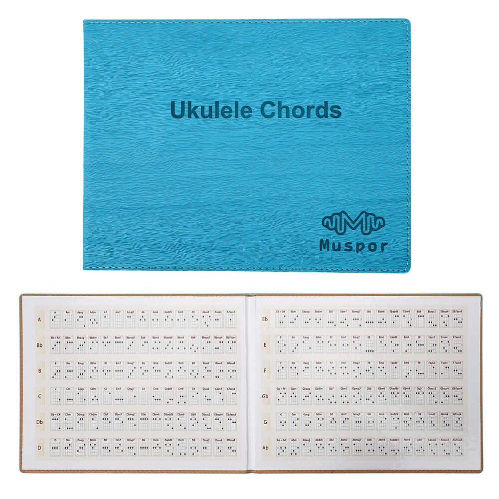 Muspor kannettava havaiji kitara sointu kirja musiikki nautinnollinen instrumentti harjoitusarkki tablatuuri ukulele sointutarvikkeet: Default Title