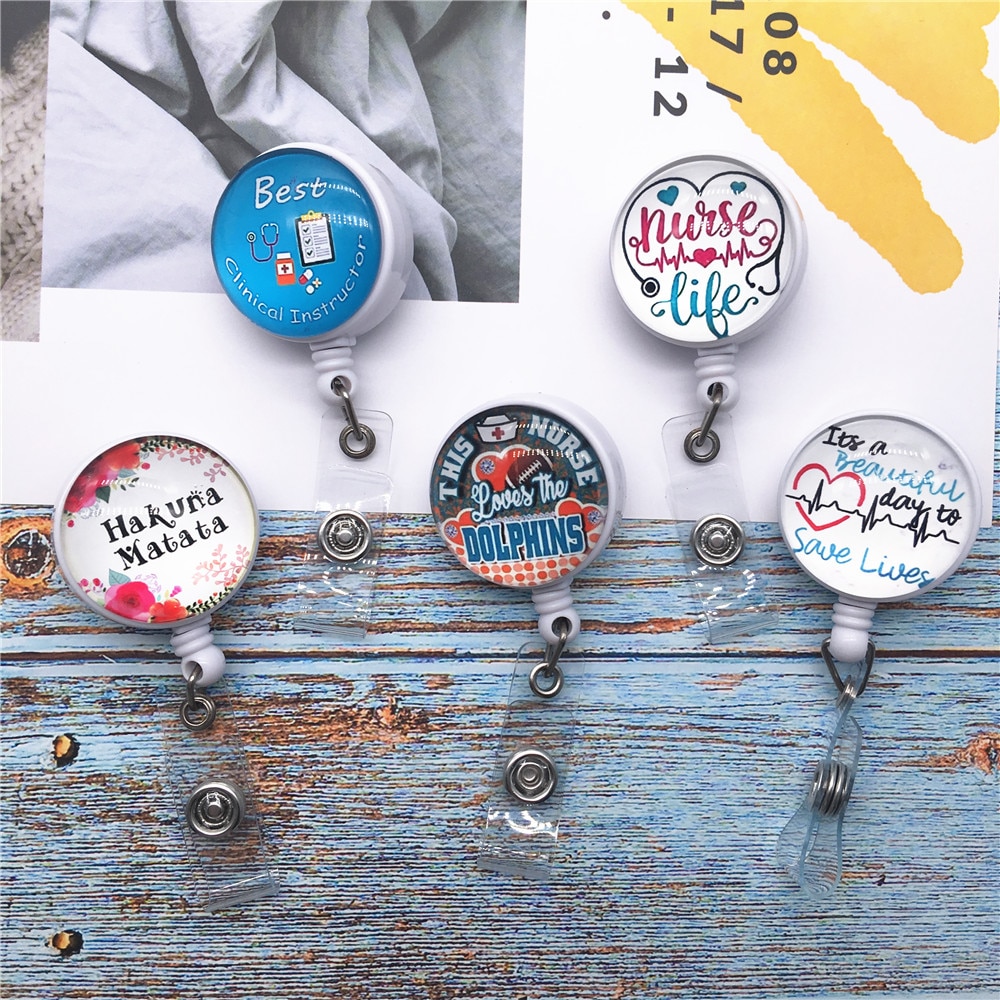Pielęgniarka zwijany uchwyt na identyfikator kołowrotek imię i nazwisko/etui na dowód osobisty robić pielęgnacji i uczeń 24 cal przewód nylonowy