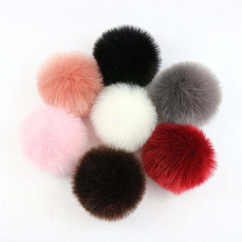 Pompones grandes de piel de zorro Real DIY, 10cm, pompones de piel de mapache, bolas, gorros y Pompón de pelo Natural para bolsos, zapatos, bufandas, accesorios