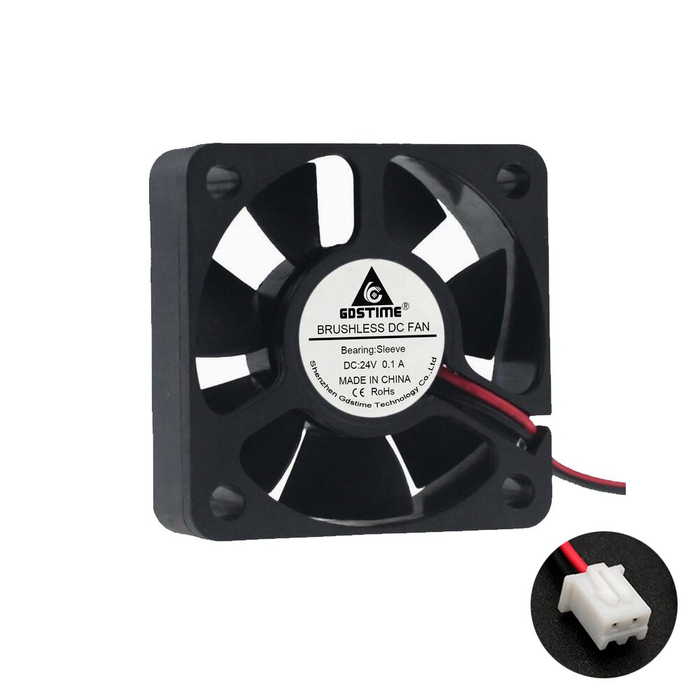5015 Borstelloze Fan Dc 12V 24V 50X50X15mm Kleine Voeding 5Cm Mini Radiator Cooler Industriële Koelventilator goede: 24V  XH2.54   2Pin