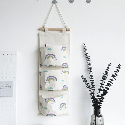 Huishoudelijke benodigdheden hangtas drie zakken ondergoedtas deur achter speelgoed boeken opbergtas: B