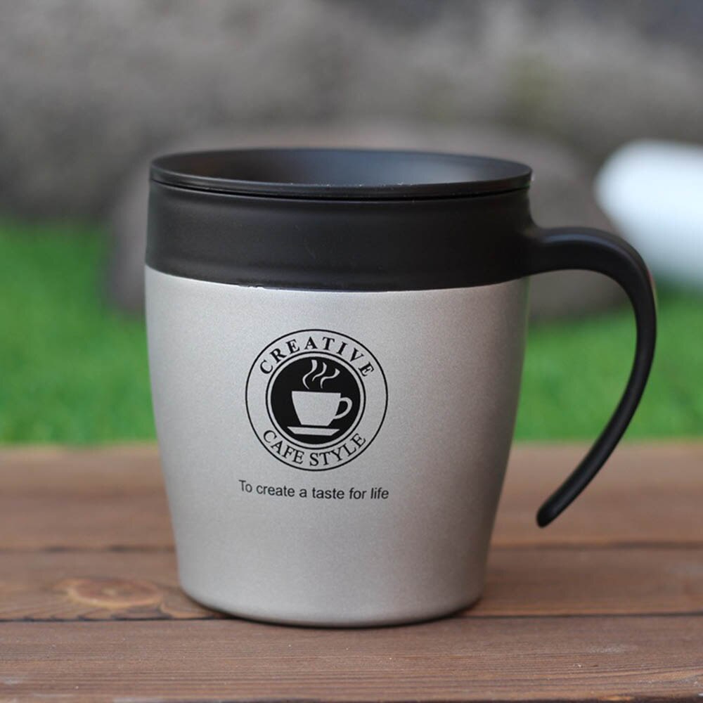 330ML Stainless Steel Insulated Coffee Cup Office Drink Cup With Handle Anti-scalding Cup Travel Thermos