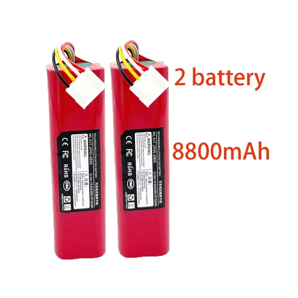 100% INR18650 SUN-INTE-278-4S2P Battery For Trifo MAX-P MAX-S Robot Intelligent Cleaner, 14.4V, 6800mAh: Pink