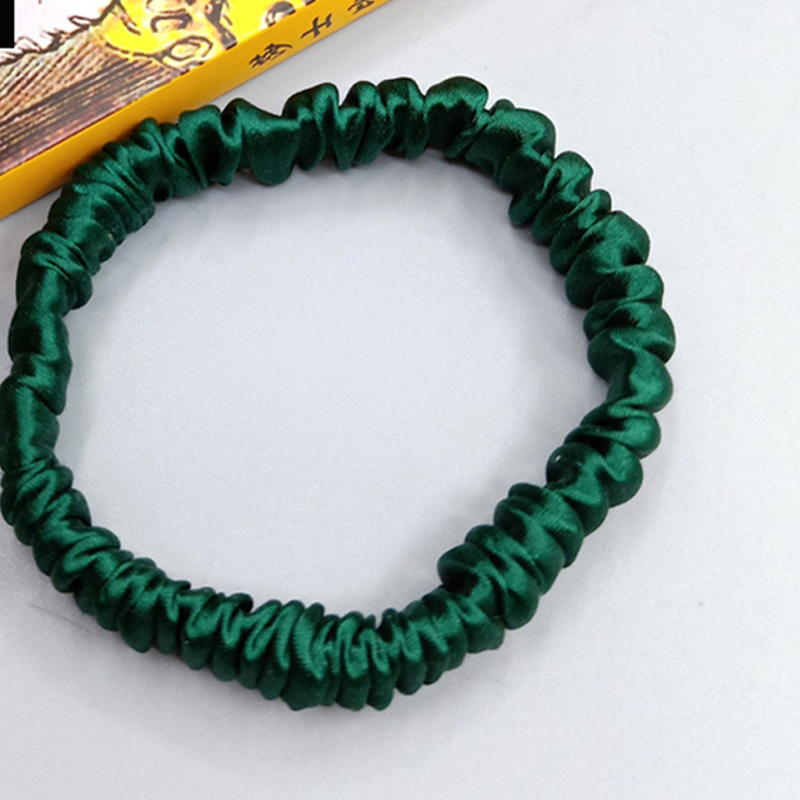 Silk Women's Hair Scrunchie Hairband 1cm wide Elastic Band Ponytail Holder Hair Accessories: Gold