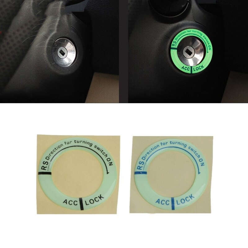 Pegatinas brillantes para coche, llaveros, agujeros, cubierta de interruptor de arranque lumínico, calcomanía para motocicleta, estilismo para coche
