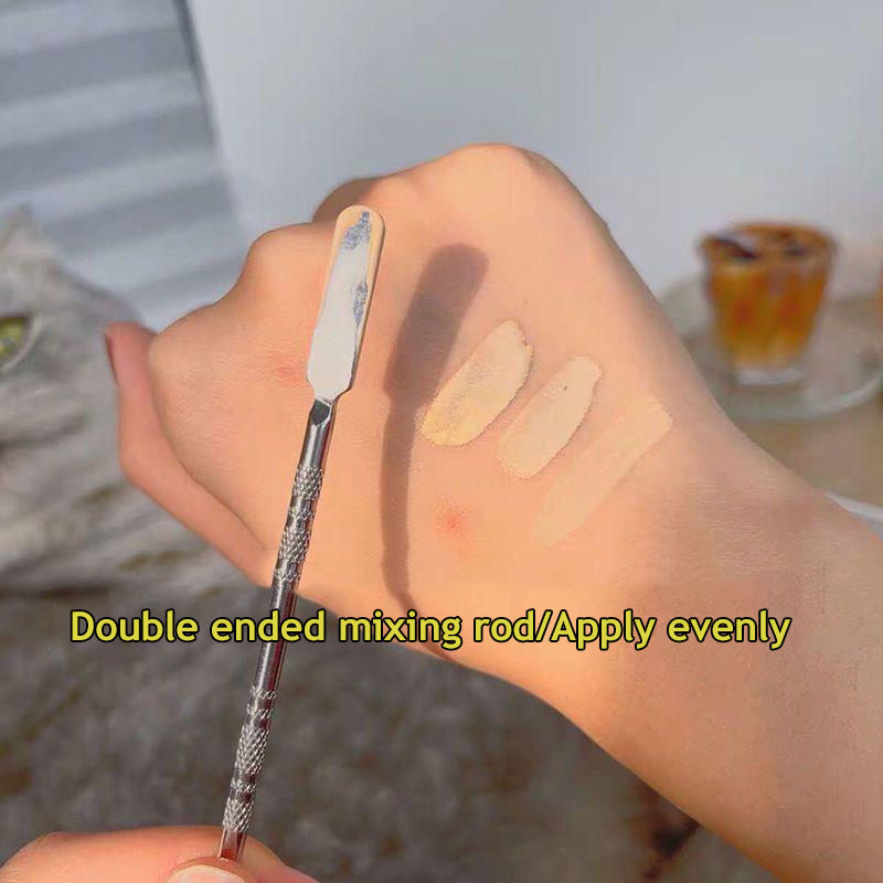 2pc Makeup Mixing Palette Stainless Steel Makeup Kit Metal Mixing Tray with Spatula Square Stainless Steel Makeup Mixing Palette