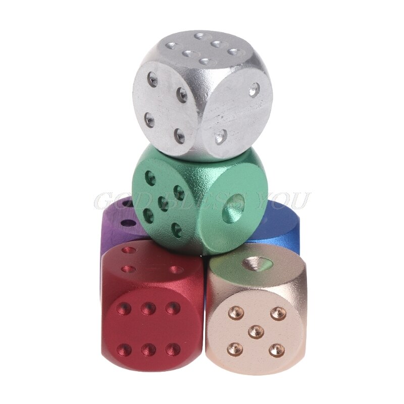 Dices Aluminum Polyhedral Metal Solid Club Bar Dice Playing Game Tool 16X16X16mm