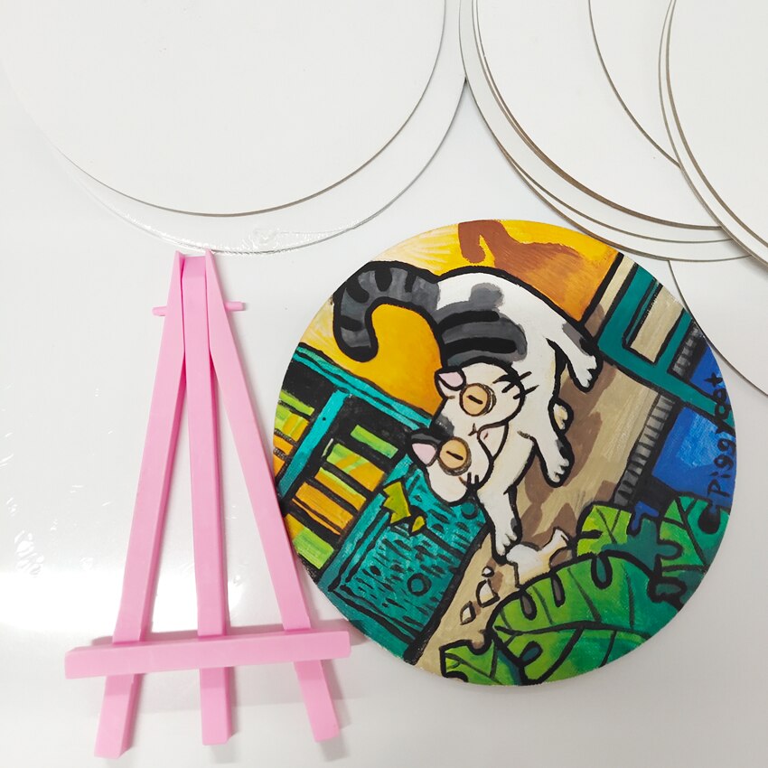 Mini chevalet en plastique, support de 16cm de long, couleur rose pour les types et les étudiants