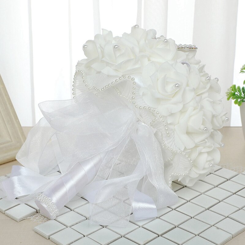 Wedding Bridal Bouquets, Artificial Foam Roses Wedding Supplies Bouquets, Bridesmaid Bouquets, Holding Flowers